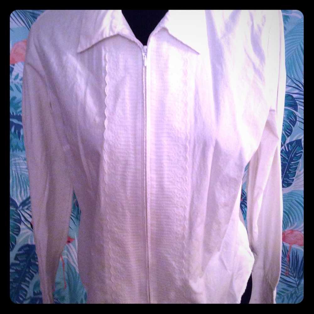 Zipper front cotton top